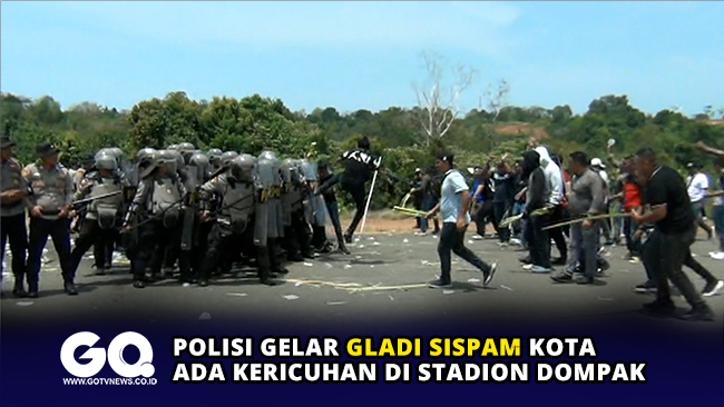 Polisi Gelar Gladi Sispam Kota, Ada Kericuhan di Stadion Dompak