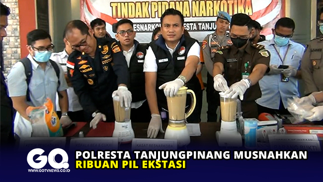 Polresta Tanjungpinang Musnahkan Ribuan Pil Ekstasi