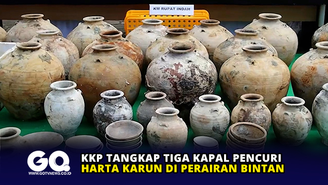 KKP Tangkap Tiga Kapal Pencuri Harta Karun di Perairan Bintan