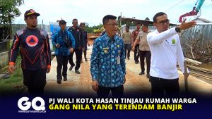 Pj Wali Kota Hasan Tinjau Rumah Warga Gang Nila yang Terendam Banjir