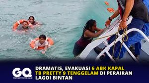 Dramatis, Evakuasi 6 ABK Kapal TB Pretty 9 Tenggelam di Perairan Lagoi Bintan
