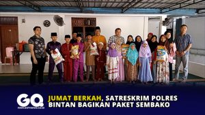 Jumat Berkah, Satreskrim Polres Bintan Bagikan Paket Sembako