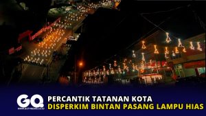 Percantik Tatanan Kota, Disperkim Bintan Pasang Lampu Hias