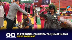 35 Personel Polresta Tanjungpinang Naik Pangkat
