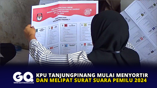 KPU Tanjungpinang Mulai Menyortir dan Melipat Surat Suara Pemilu 2024