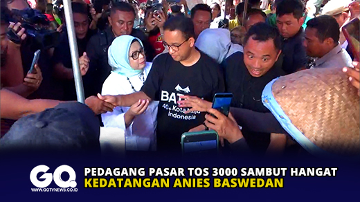 Pedagang Pasar TOS 3000 Sambut Hangat Kedatangan Anies Baswedan