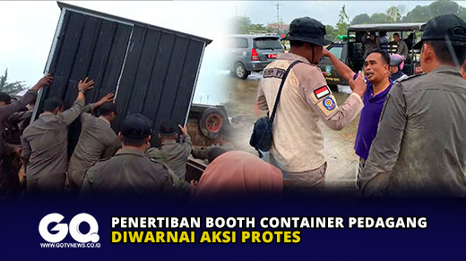 Penertiban Booth Container Pedagang Diwarnai Aksi Protes