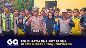 Polisi Razia Knalpot Brong di SMK Negeri 3 Tanjungpinang