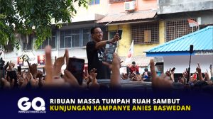 Ribuan Massa Tumpah Ruah Sambut Kunjungan Kampanye Anies Baswedan
