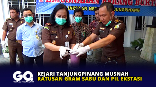 Kejari Tanjungpinang Musnah Ratusan Gram Sabu dan Pil Ekstasi