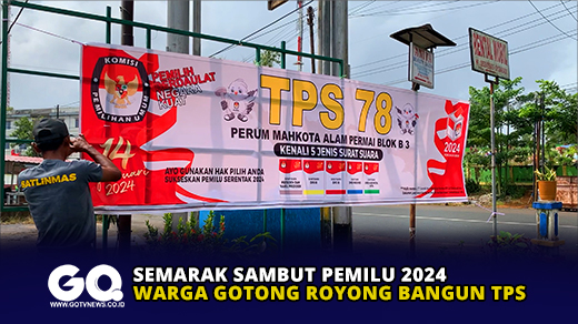 Semarak Sambut Pemilu 2024, Warga Gotong Royong Bangun TPS