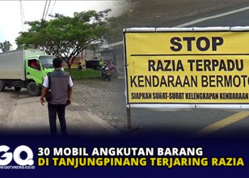 30 Mobil Angkutan Barang di Tanjungpinang Terjaring Razia