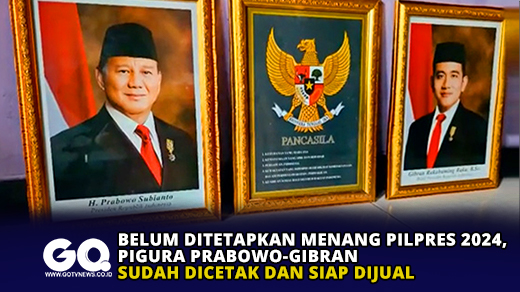 Belum Ditetapkan Menang Pilpres 2024, Pigura Prabowo-Gibran Sudah Dicetak dan Siap Dijual