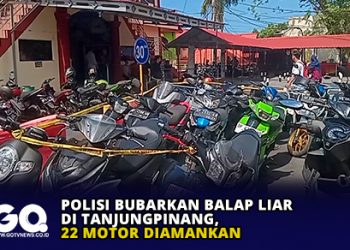 Polisi Bubarkan Balap Liar di Tanjungpinang, 22 Motor Diamankan