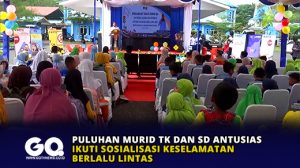 Puluhan Murid TK dan SD Antusias Ikuti Sosialisasi Keselamatan Berlalu Lintas
