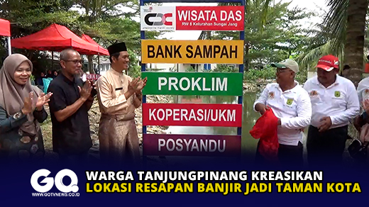 Warga Tanjungpinang Kreasikan Lokasi Resapan Banjir Jadi Taman Kota