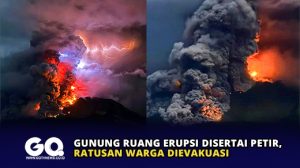 Gunung Ruang Erupsi Disertai Petir, Ratusan Warga Dievakuasi
