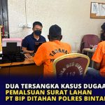 Dua Tersangka Kasus Dugaan Pemalsuan surat Lahan PT BIP Ditahan Polres Bintan