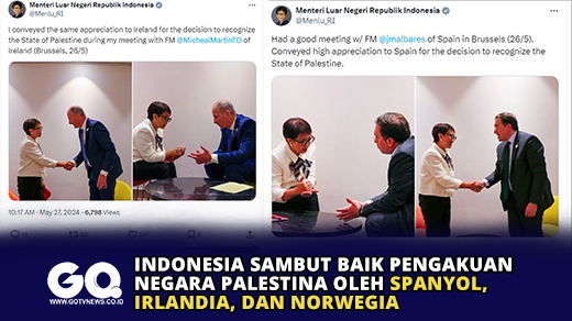 Indonesia Sambut Baik Pengakuan Negara Palestina oleh Spanyol, Irlandia, dan Norwegia
