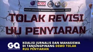 Koalisi Jurnalis dan Mahasiswa di Tanjungpinang Demo Tolak RUU Penyiaran