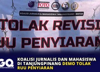Koalisi Jurnalis dan Mahasiswa di Tanjungpinang Demo Tolak RUU Penyiaran