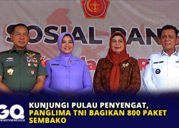 Kunjungi Pulau Penyengat, Panglima TNI Bagikan 800 Paket Sembako
