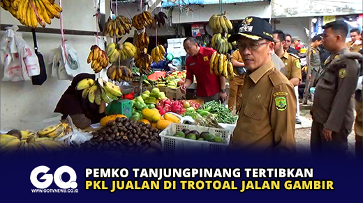 Pemko Tanjungpinang Tertibkan PKL Jualan di Trotoal Jalan Gambir