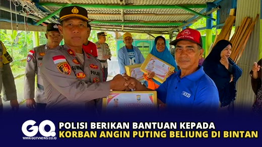 Polisi Berikan Bantuan Kepada Korban Angin Puting Beliung di Bintan