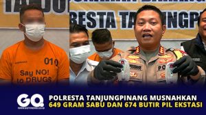 Polresta Tanjungpinang Musnahkan 649 Gram Sabu dan 674 Butir Pil Ekstasi