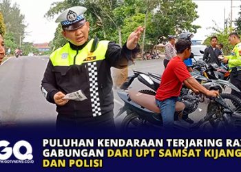 Puluhan Kendaraan Terjaring Razia Gabungan dari UPT Samsat Kijang dan Polisi