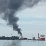 Belum Diketahui Penyebab Kapal Tanker Terbakar di Kawasan BIE Lobam