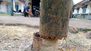 Rawan Tumbang, Warga Kampung Lembah Sari Bintan Minta PLN Ganti Tiang Listrik yang Keropos