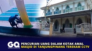 Pencurian Uang Dalam Kotak Amal Masjid di Tanjungpinang Terekam CCTV
