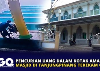 Pencurian Uang Dalam Kotak Amal Masjid di Tanjungpinang Terekam CCTV