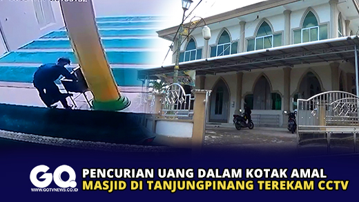 Pencurian Uang Dalam Kotak Amal Masjid di Tanjungpinang Terekam CCTV
