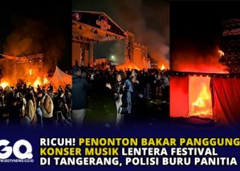 Ricuh! Penonton Bakar Panggung Konser Musik Lentera Festival di Tangerang, Polisi Buru Panitia