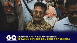 Syahrul Yasin Limpo dituntut 12 tahun penjara dan Denda Rp 500 Juta