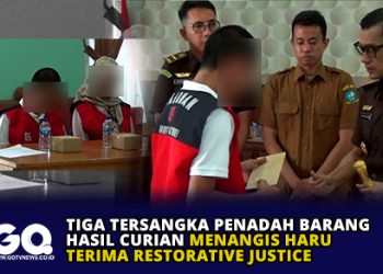 Tiga Tersangka Penadah Barang Hasil Curian Menangis Haru Terima Restorative Justice