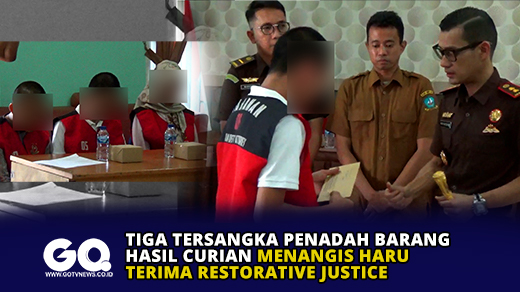 Tiga Tersangka Penadah Barang Hasil Curian Menangis Haru Terima Restorative Justice