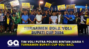 Tim Voli Putra Polres Bintan Juara 1 Turnamen Bupati Cup Voli Ball