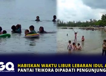 Habiskan Waktu Libur Lebaran Idul Adha, Pantai Trikora Dipadati Pengunjung