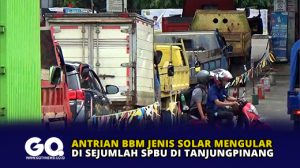 Antrian BBM Jenis Solar Mengular di Sejumlah SPBU di Tanjungpinang