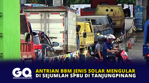 Antrian BBM Jenis Solar Mengular di Sejumlah SPBU di Tanjungpinang