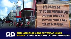 Antrian Solar Ganggu Tempat Usaha Warga di Sekitaran SPBU di Tanjungpinang