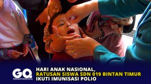 Hari Anak Nasional, Ratusan Siswa SDN 019 Bintan Timur Ikuti Imunisasi Polio