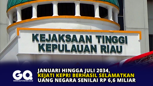 Januari Hingga Juli 2024, Kejati Kepri Berhasil Selamat Uang Negara Senilai Rp 6,6 Miliar