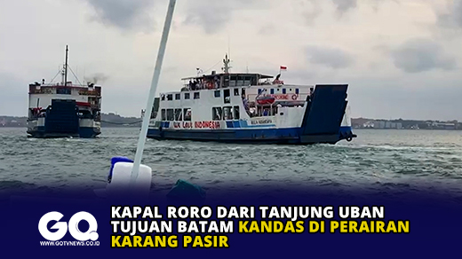 Kapal Roro dari Tanjung Uban Tujuan Batam Kandas di Perairan Karang Pasir