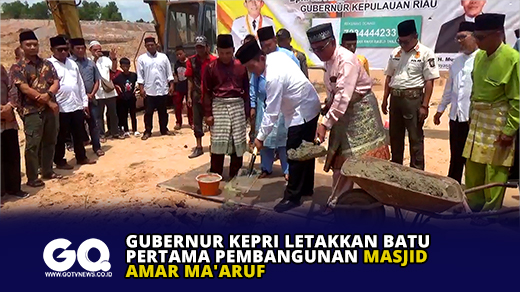 Gubernur Kepri Letakkan Batu Pertama Pembangunan Masjid Amar Ma'aruf