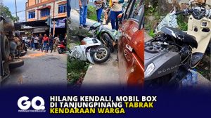 Hilang Kendali, Mobil Box di Tanjungpinang Tabrak Kendaraan Warga
