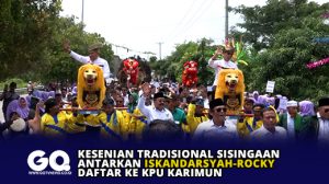 Kesenian Tradisional Sisingaan Antarkan Iskandarsyah-Rocky Daftar ke KPU Karimun